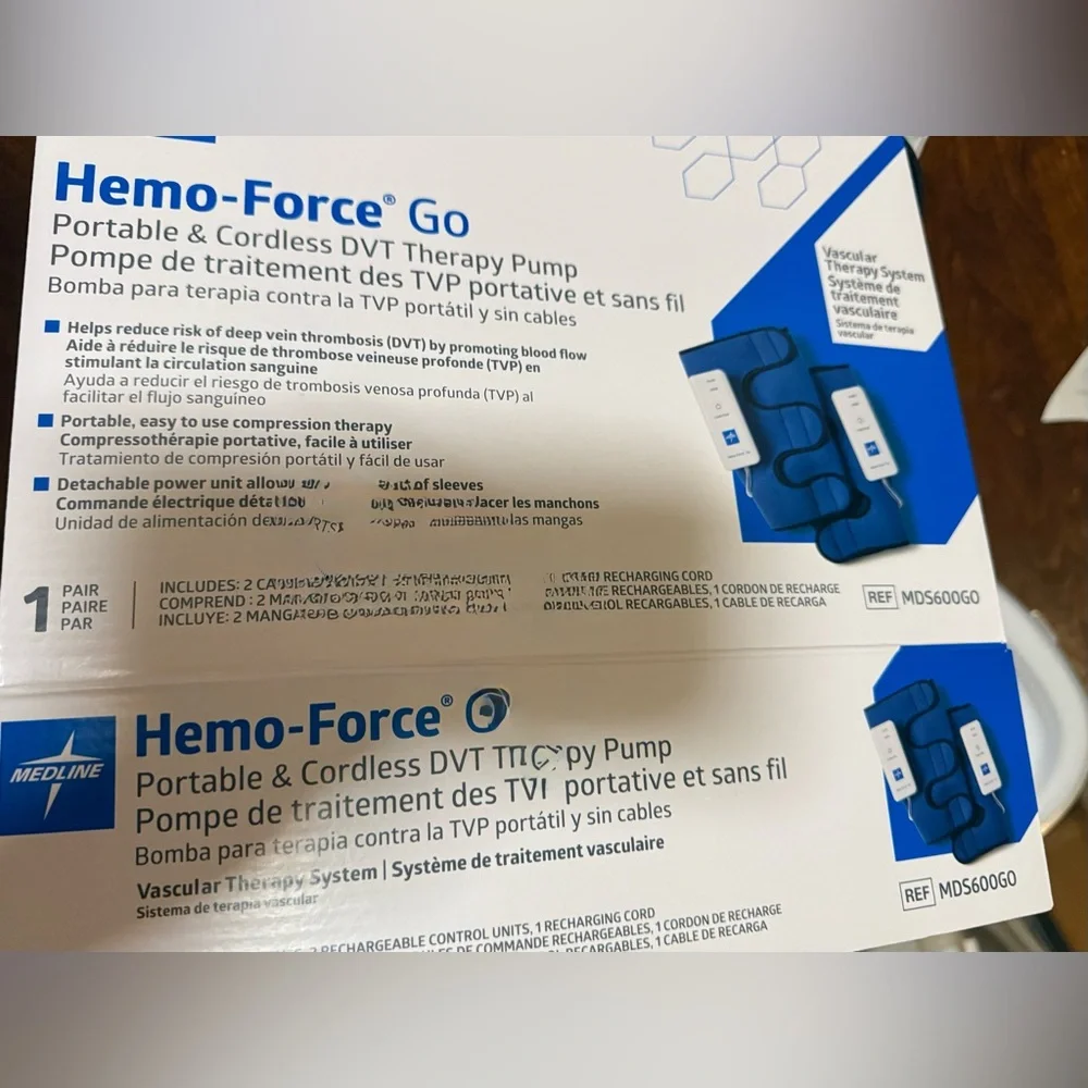 Medline Hemo-Force Go Portable Cordless DVT Therapy Pump - Blue